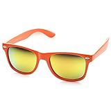 zeroUV - Retro Bright Horn Rimmed Sunglasses with Colorful Mirrored Lenses - UV400 (Orange)