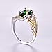 Psiroy 925 Sterling Silver Plated Marquise Simulated Emerald Quartz Leaf Ring Size 7