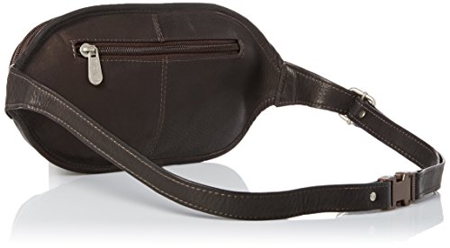 Piel Leather Multi Zip Oval Waist Bag Chocolate One Size