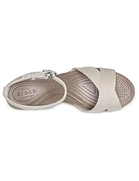Crocs Leigh II Sandalia de cuña ajustable con correa al tobillo para mujer