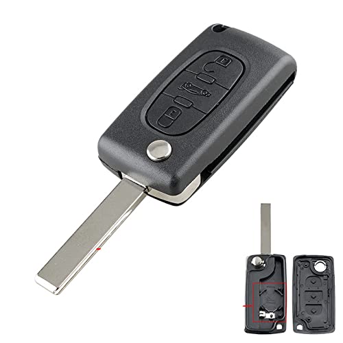 Remote Car key flip For peugeot 207 307 308 407 607 807 2/3/4 Buttons HU83/VA2 For Citroen C2 C3 C4 C5 C6 Car Key Shell (3 Button, Hu83 536)