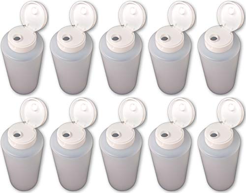 Earth's Essentials Ten Pack of Refillable 12 Oz. Squeeze Bottles with Large Opening Flip Caps-Great for Condiments, Sauces Or Crafts
