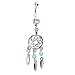 Ownsig 1 Pc Pretty Dream Catcher Rhinestone Fork Dangle Belly Navel Ring Body Piercing Ornament Blue