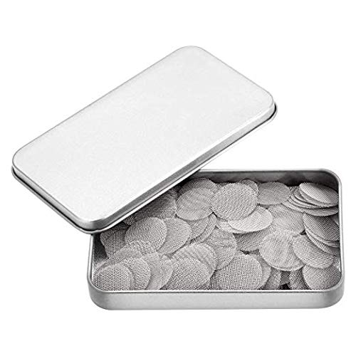 200 PCS Pipe Screens, Metal Pipe Screen 100% Stainless Steel, Pipe Screen Filters 5/8 Inch with Metal Box (My Grandfather and My Father's Choice) (5/8 Inch)