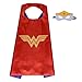 Halloween Costume Superhero Dress Up For Kids - Best For Christmas Gift, Children's Birthday, Cosplay Party. Satin Cape and Felt Mask Role Play Set. Cartoon Outfit For Boys and Girls (Wonder Woman)