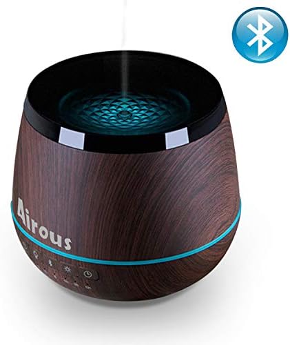 200ml Aroma Essential Oil Diffuser with Bluetooth Speakers,Wood Grain Cool Mist Humidifier for Office Home Study Yoga Spa,4 Color Lights 4 Timers Waterless Auto Shut-off
