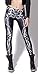 QZUnique Women's Black Skull Printed Footless Elastic Sexy Tights Leggings,Black Skull,One Size