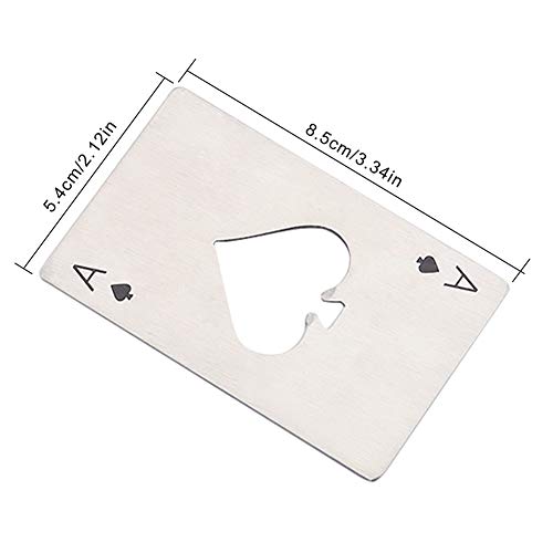 Airoads Ace Of Spades Bottle Opener Credit Card Size Pocker Cap Opener Portable Stainless Steel Can Opener (2 Pack Black & Silver)