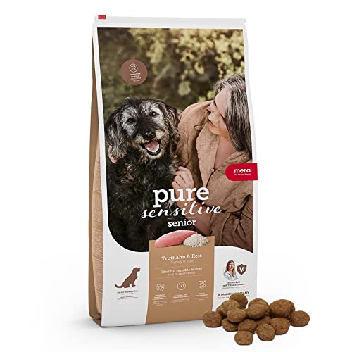 MERA Pure Sensitive Senior Dinde et Riz - Nourriture sèche pour l'alimentation Quotidienne des Chiens âgés, sensibles à l'alimentation (12,5 kg)