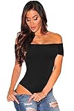 Women Fashion Off Shoulder Tank Top Short Sleeve Party Bodysuit Romper