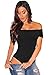 Women Fashion Off Shoulder Top Short Sleeve Party Bodysuit Romper Black (US4-6)S