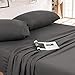 FAIRYLAND Bed Sheet Set 4-Piece with 14-Inch Deep Pocket Fitted Sheet Hypoallergenic 1800 Series Microfiber Bed Sheets Wrinkle, Shrink, Fade, Stain Resistant(Queen,Dark Grey)