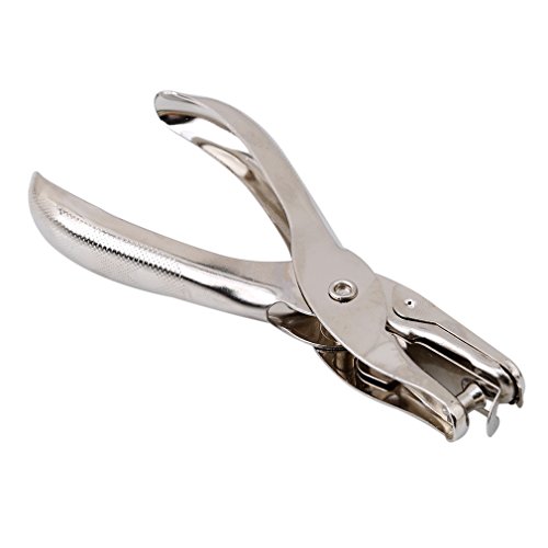 HS Stainless Steel 6mm Dia Single Round Hole Punch Hand Tool for Paper
