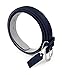 Belle Donne Womens Belt, Bonded Leather, Silver Polished Buckle, Belts for Women, For Ladies Dress and Jeans, Medium Navy Blue