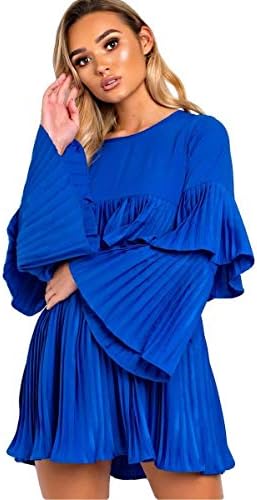 IKRUSH Womens Tessy Frill Shift Dress Blue