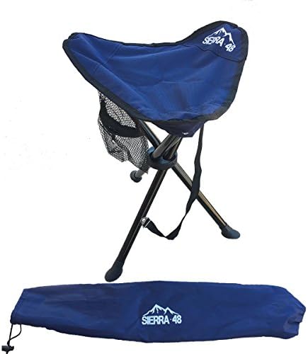 Camping Tripod Stool 275 LB Weight Limit 18 inch Seat Height Perfect Hiking Folding Chair with Shoulder Strap and carrying case