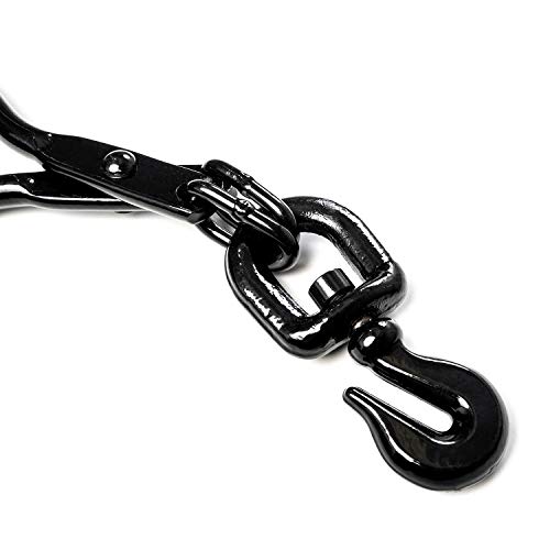 Biltek Swivel Grab Skidding Tongs - 20" Jaw Opening Log Chain Grabber with and Pre-Attached Hook - Thumbnail 4