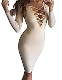 Allegrace Women Sexy Long Sleeve Autumn Warm Stretch Bodycon Party Bandage Dresses