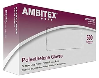 Amazon.com: Disposable Gloves, Polyethylene, XL, PK500