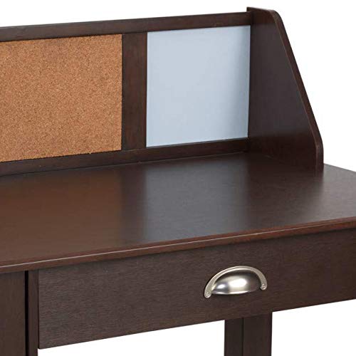KidKraft Wooden Study Desk with Chair Espresso, Drawers, Extra