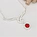 NYKKOLA Jewellery Hot Fashion 925 Silver Ruby Crystal Pendant Beautiful Necklace