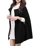 Allegra K Women Round Neck Slit Sleeves Worsted Poncho Coat