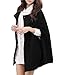 Allegra K Women Round Neck Slit Sleeves Worsted Poncho Coat
