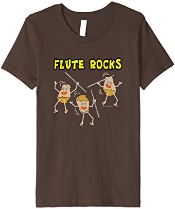 unisex-child Flute Light Rocks Funny Musical Instrument T-Shirt 10 Brown