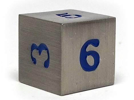 Legendary Silver Metal Polyhedral Dice Set with Electric Blue Signature Font | 7 Piece | Professional Edition | Free Display Case | Hand Checked Quality Control - Thumbnail 3