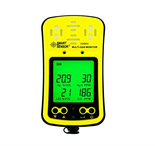 SMART SENSOR Multi Gas Monitor Handheld Gas Detector LCD Display Sound Light Alarm Rechargeable Battery 4 in 1 gas analyzer - Thumbnail 7