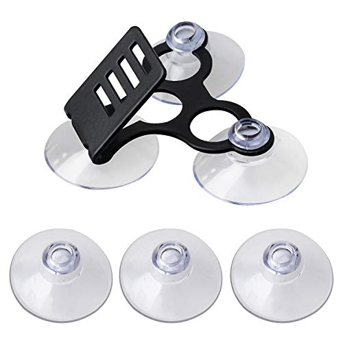 YiePhiot Windshield Suction Cup Mount Holder for Laser Detectors & Radar Escort Passport 9500ix 9500i 8500 7500 X80 X70 X50 Solo S2 S3 S4 SC 55 s75 Beltronics GX65 RX65 Red (Bracket & 6 Suction Cups)