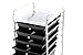 Finnhomy 6 Drawer Rolling Cart Organizer Storage Cart with Drawers Utility Cart for School Office Home Beauty Salon Storage Smoke