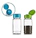 Set of 2 - Plastic Salt and Pepper Shakers with Lid, Moisture Proof Spice Dispenser, Seasoning Container Pourer with Shaker Lids, 3.5 oz., Green/Blue