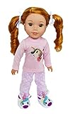 Brittany's Unicorn Pjs Outfit for Wellie Wisher Dolls, Glitter Girl Dolls and Hearts for Hearts Dolls