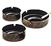 Zurci New Retro Stainless Steel Ashtray Internet Bar Cigarette Ashtray Set of 3 (Black)