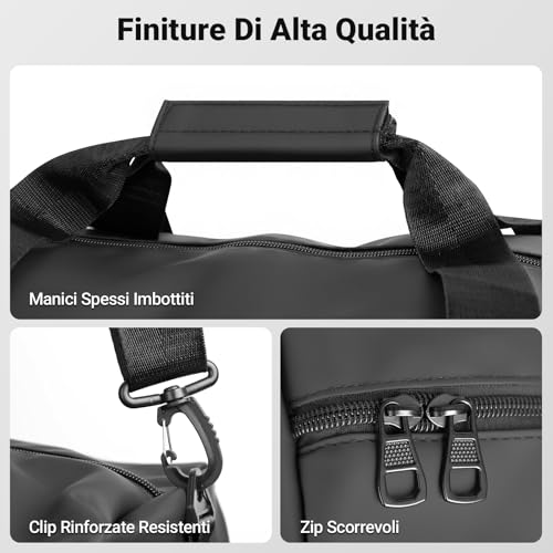 ANNMOR Borsa Palestra, 57L Capiente Gym Bag Uomo con Scomparto Scarpe Separato & Tasca Impermeabile