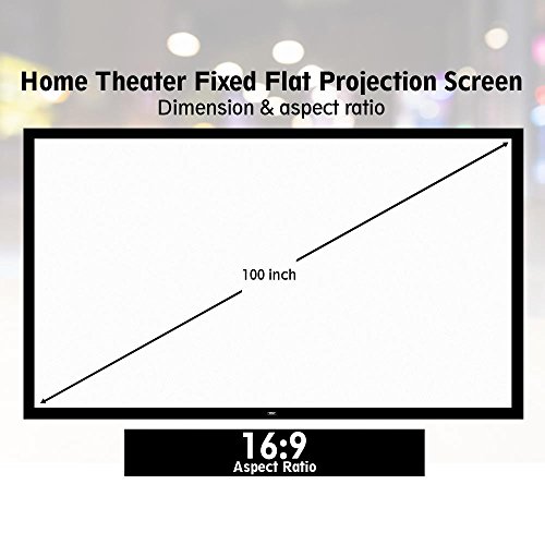 Pyle-100-Matt-White-Home-Theater-TV-Wall-Mounted-Fixed-Flat-Projector-Screen-100-inch-169-Full-HD-Projection-Easy-to-Set-Up-for-Room-Video-Slideshow-Movie-Film-Showing-PRJTPFL102