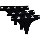adidas womens Cotton Stretch Thong Panties 3-pack
