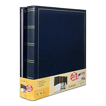 Brepols 2 Stück Foto-Alben, traditionell, Jumbo 100 Seiten für 500 Fotos 10 x 15 – Blau