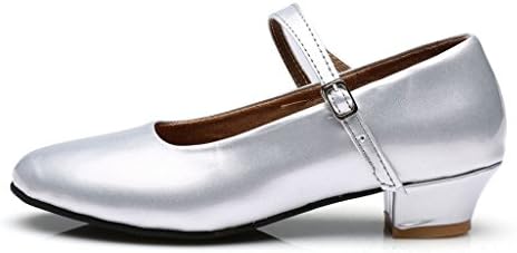 Girls Latin Salsa Dance Shoes ballroom,Heel 3.5CM,Silver,1M US,Little Kid
