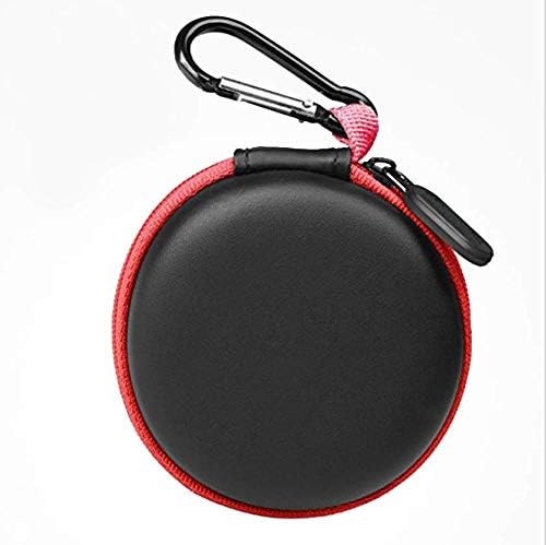 P-Plus 3 in 1 Black Earphone Handsfree Sansa Clip Zip mp3 Player Hard EVA Case Plus Round Earphone Organizer and Silver Carabiner with Case Star Cost-Free Cell Phone Bag with Clip (1 Pack)
