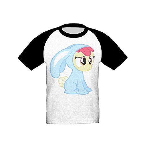 IKOU Pony Cosplay Rabbit Boy Girl Short Sleeve Baseball Raglan T-shirt Black 2 Toddler