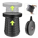 VisdomLife Portable Folding Stool, Retractable Plastic Camping Stool Seat for BBQ, Camping, Fishing, Hiking & Outdoor Activities, Max Load 330 Lbs