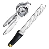 Zestkit Lemon Press/Zester COMBO, Citrus Hand Juicer, Stainless Steel Squeezer, Zester, Juicer, Grater for Fruit or Vegetables