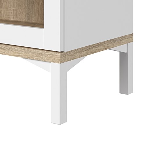 Tvilum Aberdeen 2 Door China Cabinet, White/Oak Structure - Thumbnail 3