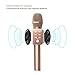 TOSING 008 Wireless Bluetooth Karaoke Microphone，Louder Volume 10W Power, More Bass, 3-in-1 Portable Handheld Double Speaker Mic Machine for Android/PC (Rose Gold)