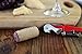 Waiters Corkscrew by Happy Gourmet Kitchenware - All-in-one Wine Corkscrew, Opener, Bottle Opener and Foil Cutter (Red)