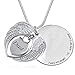 PREKIAR Angel Wing Urn Necklace for Ashes, Heart Cremation Memorial Keepsake Pendant Necklace Jewelry with Fill Kit and Gift Box (Dad)
