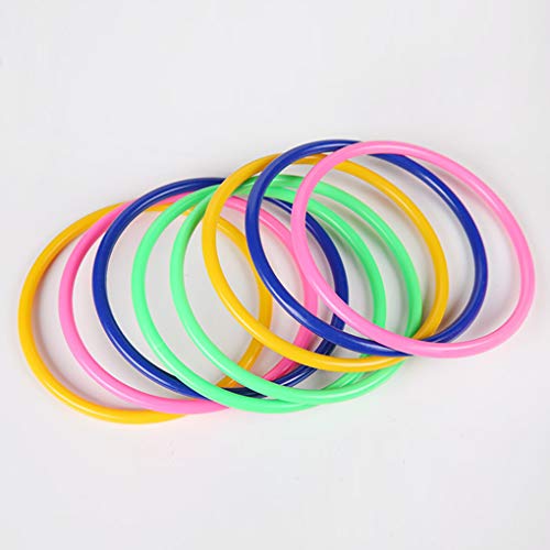 Tralntion 12PCS/Set Fun Game Intelligence Educational Toys Stacking Plastic Hoopla Ring Toss Cast Throw Circle Set Toy
