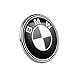 BMW Emblems Hood and Trunk, 82mm + 74mm Black BMW Logo Replacement for ALL Models BMW E46 E30 E36 E34 E38 E39 E60 E65 E90 325i 328i X3 X5 X6 1 3 5 6 7 (82MM+74MM)